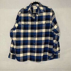 Jachs‎ Heavy Long Sleeve  Button Down Flannel Shirt Blue Mens Size XL Lumberjack